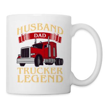 Husband Dad Trucker Legend - Mug - white - Right