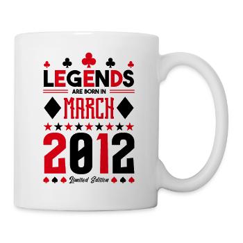 cadeau d'anniversaire Mars 2012. jeux de carte. - Mug blanc - blanc - Droite