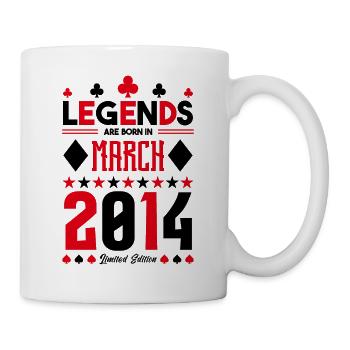 cadeau d'anniversaire Mars 2014. jeux de carte. - Mug blanc - blanc - Droite