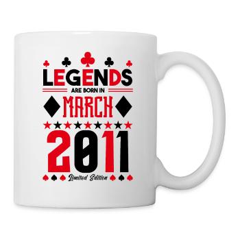 cadeau d'anniversaire Mars 2011. jeux de carte. - Mug blanc - blanc - Droite
