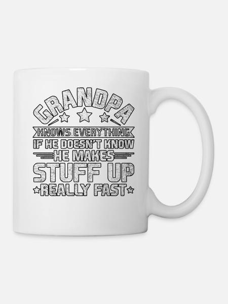 Grand-père sait tout s’il fête des pères - Kop/krus - hvid