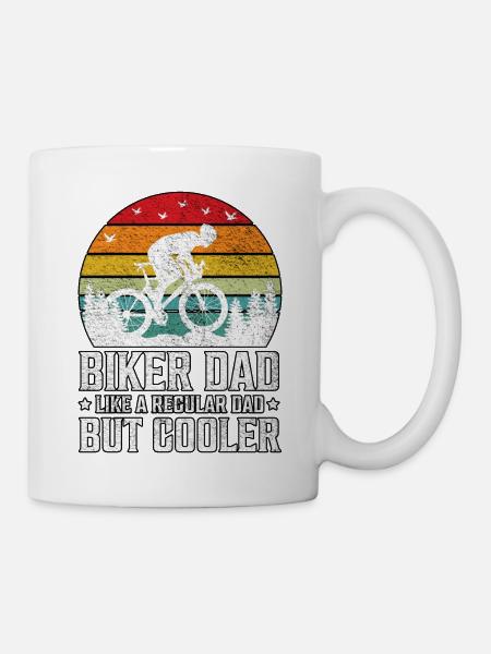 Mountain Biking Dad Like A Regular Dad But Cooler - Mug - white