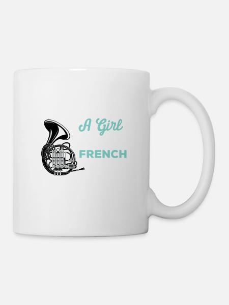 Unterschätze niemals ein Mädchen mit einem Horn - Tasse - Weiß