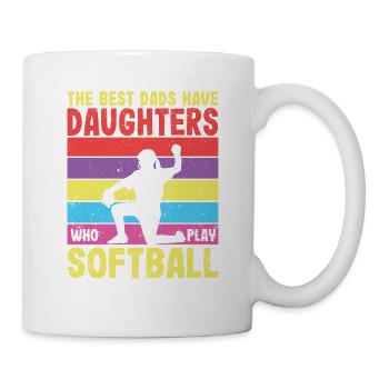 Die besten Väter haben Töchter, die Softball spiel - Tasse - Weiß - Rechts