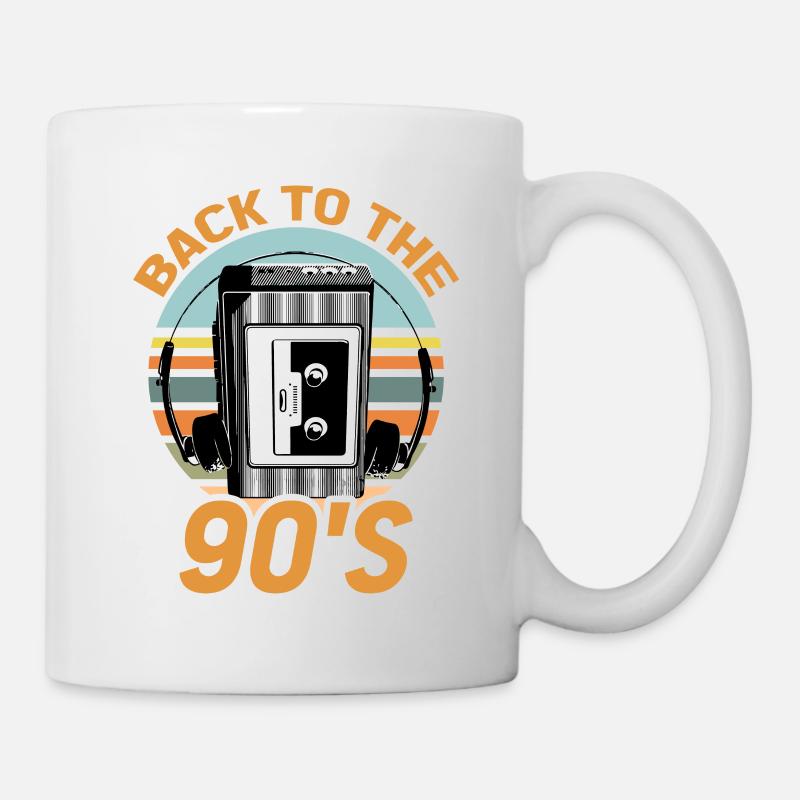 Walkman Back to the 90s - Geschenkidee - Tasse - Weiß