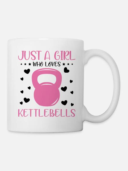 Juste une fille qui aime Kettlebells Fitness Gym - Mug blanc - blanc
