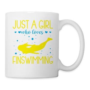 Juste une fille qui aime nager les nageoires - Mug blanc - blanc - Droite
