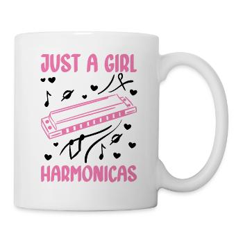 Just a girl who loves the harmonica Mundh - Mug - white - Right