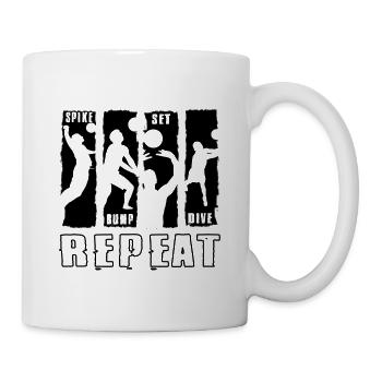 Volleyball Spike Bump Set Dive Repeat Gift Idea - Tasse - Weiß - Rechts