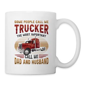 Trucker, Husband, Truck Driver, Dad - Tasse - Weiß - Rechts