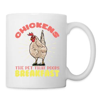 Poulets L’animal qui fait caca Poulets Coq Poulet fermier - Mug blanc - blanc - Droite