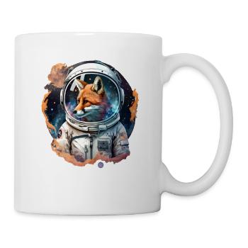Fox astronaut in space - Mug - white - Right
