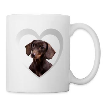 Dackel - Hundeliebhaber - Hunde Herz - Tasse - Weiß - Rechts