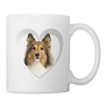 Sheltie - Dog Lover - Dog Heart - Mug - white - Right