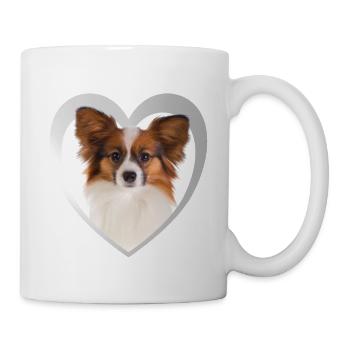 Papillon - Hundeliebhaber - Hunde Herz - Tasse - Weiß - Rechts