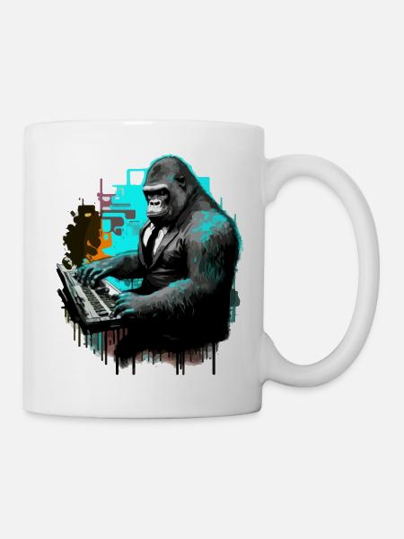 The gorilla musician - Mug - white