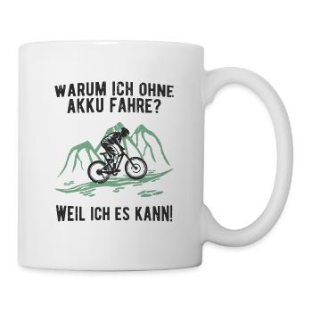 MTB ohne Akku - Fahrrad Radsport Mountainbike - Tasse - Weiß - Rechts