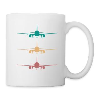 Flugzeug Retro Design 3 farben / für piloten - Tasse - Weiß - Rechts