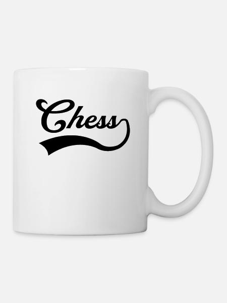 Schach Schriftzug - Tasse - Weiß