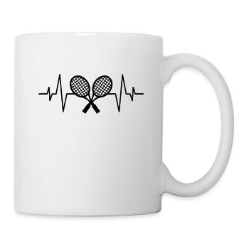 Badminton Herzschlag - Tasse - Weiß - Rechts
