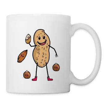 Cheerful Peanut Nuts Nut Food - Mug - white - Right