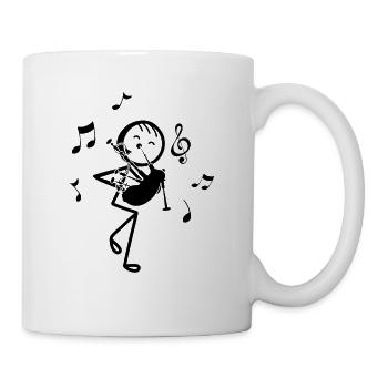 Funny Stick Figure Bagpiper Funny Bagpipe Player - Tasse - Weiß - Rechts