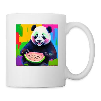 Design eines digitalen Ölgemälde-Stils mit einem - Tasse - Weiß - Rechts