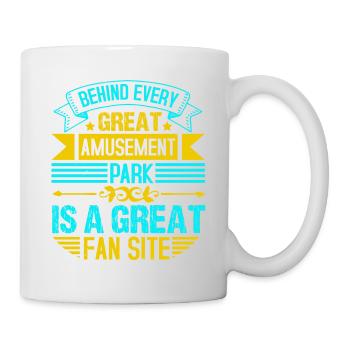 DERRIÈRE CHAQUE GRAND PARC D’ATTRACTIONS SE CACHE UN GRAND FAN - Mug blanc - blanc - Droite
