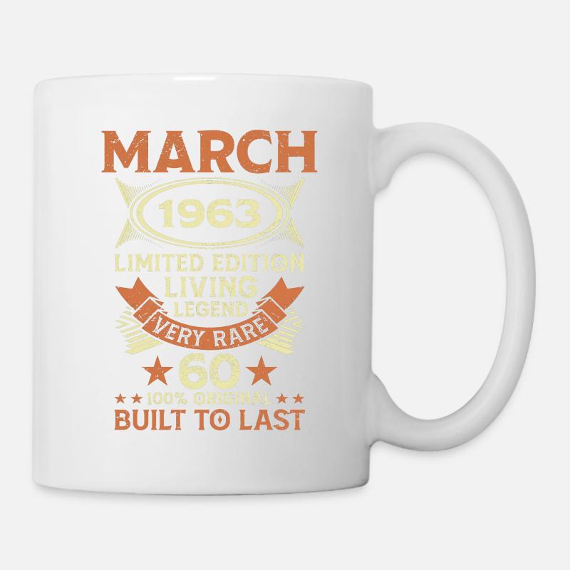 60th birthday March Born 1963 Gift idea - Mug - white