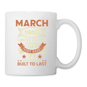 71e anniversaire Mars Né en 1952 Idée cadeau - Mug blanc - blanc - Droite