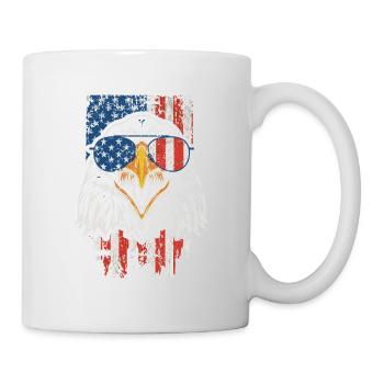 4 juillet Bald Eagle Patriotic American - Mug blanc - blanc - Droite