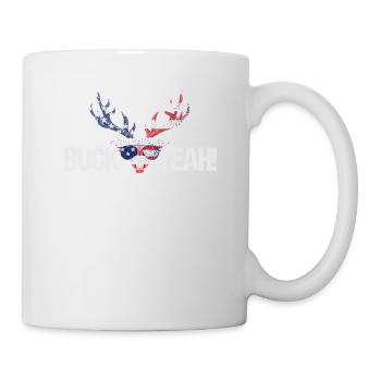 Buck Yeah Deer lustige 4. Juli Brille T Shirt Jung - Tasse - Weiß - Rechts