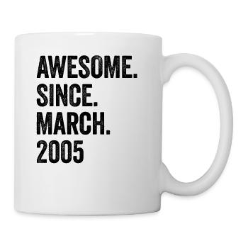 18 ans Génial Depuis Mars 2005 18ème anniversaire - Mug blanc - blanc - Droite