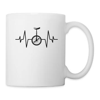 Unicycle heartbeat - Mug - white - Right