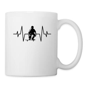 Skaten Skater Herzschlag - Tasse - Weiß - Rechts