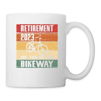 Pension Pension Pension 2023 Retraité Cyclisme Vintage - Mug blanc - blanc - Droite