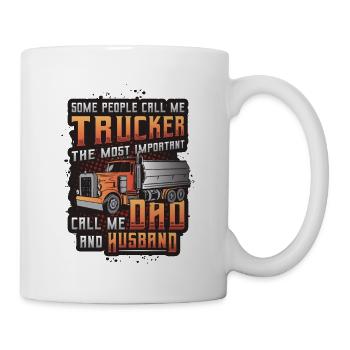 Trucker, Husband, Truck Driver, Dad - Tasse - Weiß - Rechts