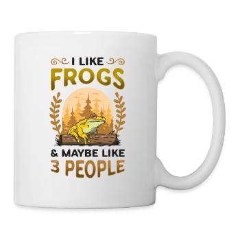 J’aime les grenouilles et peut-être 3 personnes - Mug blanc - blanc - Droite