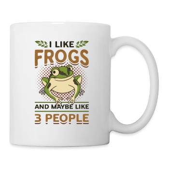 J’aime les grenouilles et peut-être 3 personnes - Mug blanc - blanc - Droite