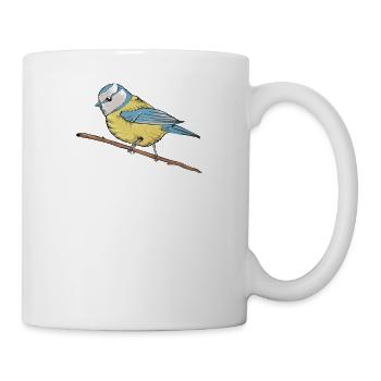 Blaumeise I Vogel Meise Motiv für Vogelbeobachter - Tasse - Weiß - Rechts
