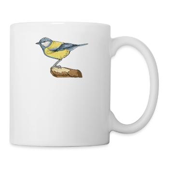 Blaumeise I Vogel Meise Motiv für Vogelbeobachter - Tasse - Weiß - Rechts