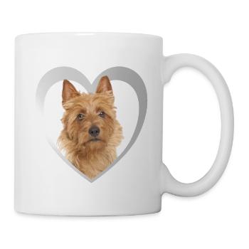 Australian Terrier Herz - Love Australian Terrier - Tasse - Weiß - Rechts