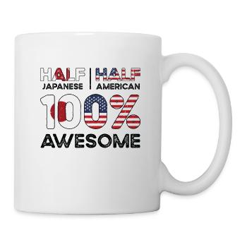 Halb Japaner Japaner Amerikaner USA - Tasse - Weiß - Rechts
