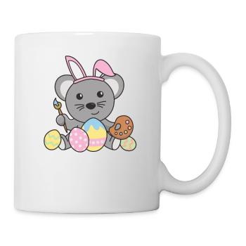 Happy Easter Cute Mouse Easter with Easter Eggs - Mug - white - Right