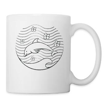 Coconut Girl Aesthetic Dolphin - Mug - white - Right