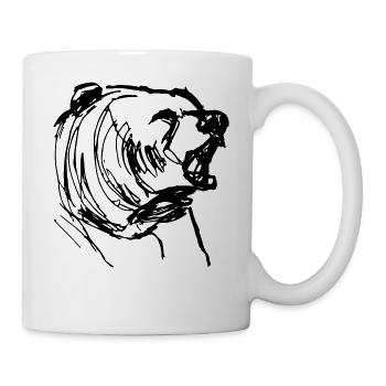 Sketch of a roaring bear's head gift - Mug - white - Right