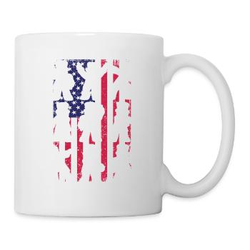 Dancing Dabbing Americans July 4 U.S. Flag Dab - Mug - white - Right