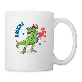 Dinosaure 4 juillet US Amerisaurus T Rex Amérique - Mug blanc - blanc - Droite
