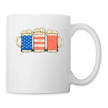 Bière Drapeau Américain 4 Juillet Patriotique - Mug blanc - blanc - Droite