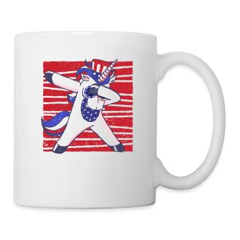 Dab Unicorn July 4 patriotic Americans - Mug - white - Right